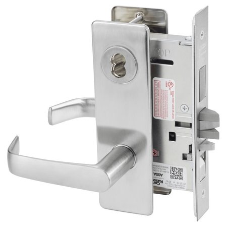 CORBIN RUSSWIN Apartment or Dormitory Mortise Lock, NS Lever, M Escutcheon, SFIC Prep Less Core, Satin Chrome ML2067 NSM 626 CLS7